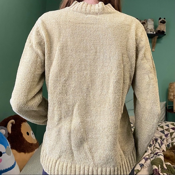 Mockneck cableknit sweater - Picture 3 of 5